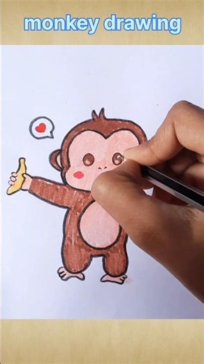 simple monkey drawing #monkey #drawing #art #ytshorts