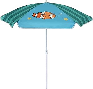 AMMSUN 47 Inch Seaside Beach Umbrella for Sand Box Water Table Kids Durable Umbrellas for children Beach Camping Garden Outdoor Play Shade (47inch Green)