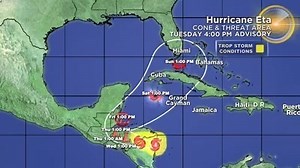 Hurricane #Eta is slamming Central America now and is forecast to move West, then North & eventually weaken to a Tropical storm this weekend and possibly move in the general direction of Cuba this weekend. #eta #hurricaneeta #nicaragua #honduras #belize | Corozal Daily