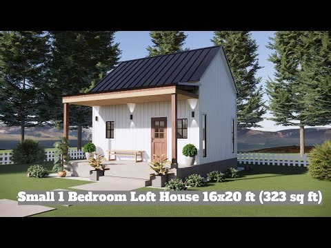 Small 1 Bedroom Loft House 16x20 ft (323 sq ft) | Compact 5x6m Modern Cabin Design