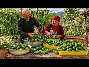 Harvesting Cucumbers with Grandma & Grandpa | Country Life Vlog Azerbaijan