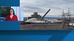 Hanford nuclear exhaust tower demolition