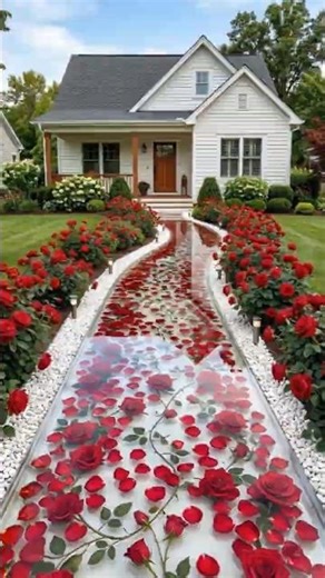 Romantic Rose Garden Path | Stunning Front Yard Design #gardenideas #garden #backyard #gardendesign