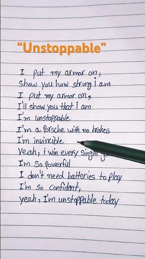 Unstoppable lyrics #unstoppable #lyrics #songlyrics #englishsonglyrics