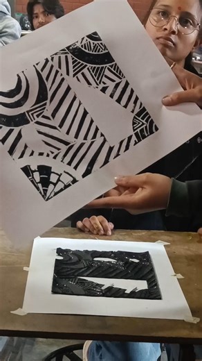 Harmony in Two Tones – Linocut Art”#linocut #printing #linoprint #artist #printmaking #collegelife