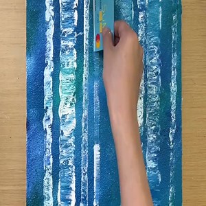 7.7K views · 146 reactions | Painting with a Credit Card / Acrylic Painting Technique | Art Skills | Facebook