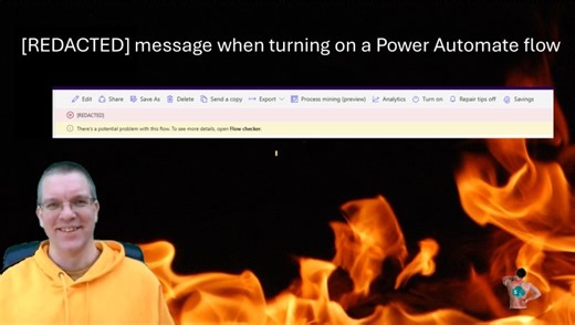 [REDACTED] message when turning on a Power Automate flow | Pieter Veenstra