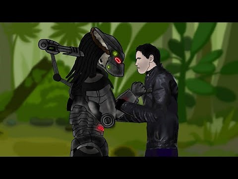 terminator (t-800) vs predator drawing cartoon 2