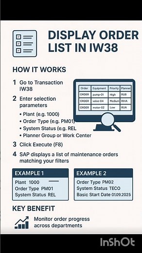SAP PM IW38 | Display Order List Explained with Examples | Quick Maintenance Tutorial