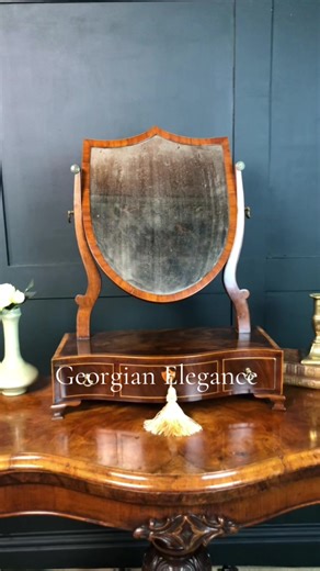 Create instant opulence with this historical interior feature. George III Mahogany table mirror. Rich patina throughout. Available now at https://www.antiquestobuy.co.uk/listings/georgian-mahogany-toilet-table-mirror/ #victorianhome #interiordesign #vintageinteriors #homedecor #antiques