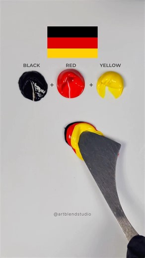 German flag colors mixing #colormixing #satisfying #asmr #art