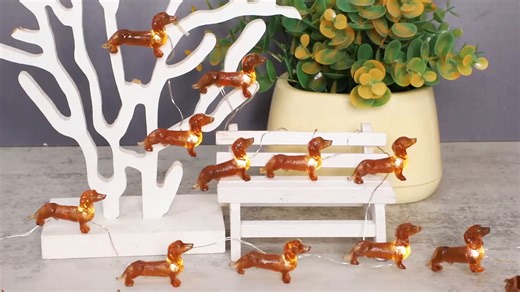 Impress Life I-Y017 Dachshund Dog LED String Lights with Remote Control - Feature Demonstration
