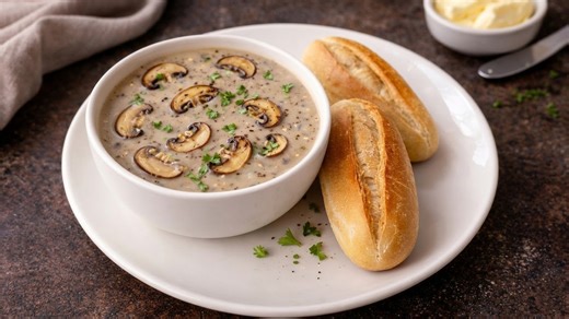 Easy homemade creamy mushroom soup recipe from scratch
