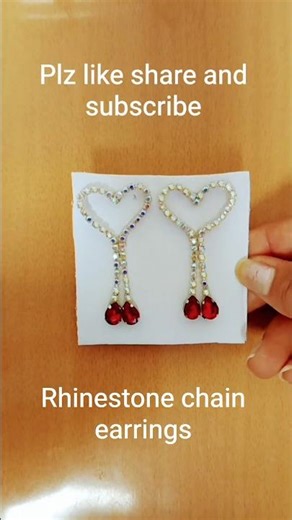 How to make rhinestone chain earrings #diy #earrings #shorts