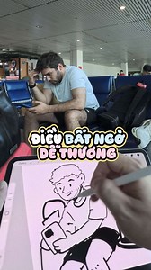 Ngẫu hứng dừng lại vài phút ở sân bay, dùng chiếc iPad nhỏ gọn để vẽ tặng một người lạ. #punart #ipadprom5 #procreate