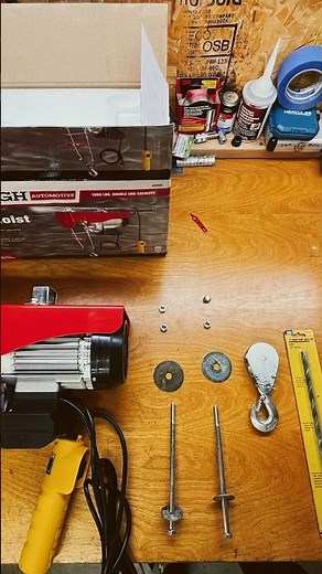 Install a hoist through wood trusses #mechanic #diy #automobile #hoist #harborfreighttools