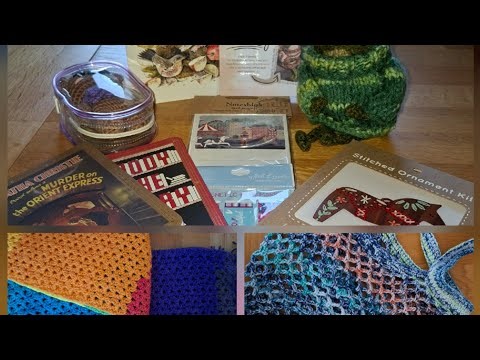 Finished scarf and string bag. Birthday happiness. #crochet