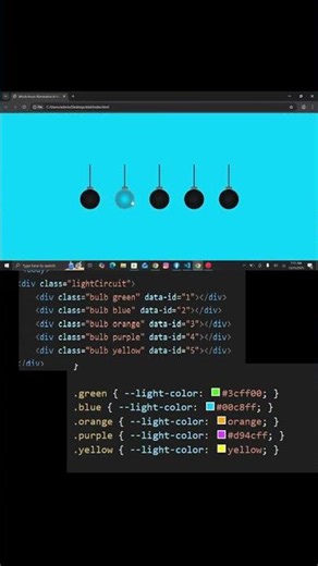 light bulb code by html and css#viralvideoo#shirtsvoutube
