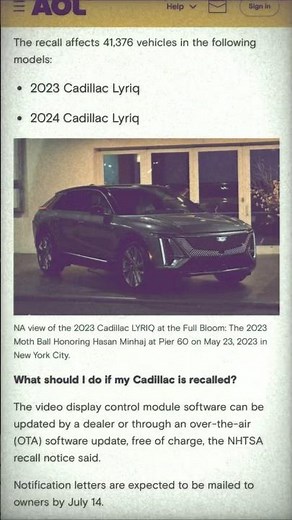 Over 41,000 Cadillac vehicles recalled