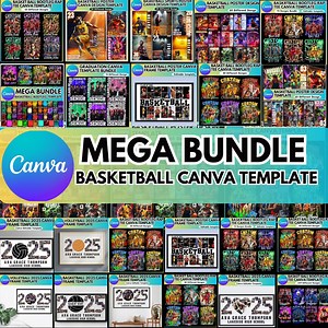 Basketball Mega Bundle Template, Basketball Canva Frame Design, Basketball Senior Nights, Basketball Poster Template, Basketball Certificate - Etsy