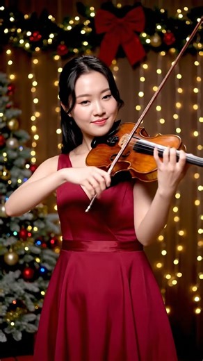 Peaceful Christmas Violin Performance on Stage