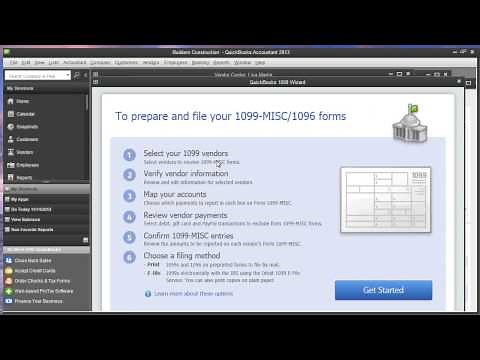 Intuit QuickBooks Payroll - Set Up a Vendor and Print 1099/1096 Forms