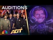 Sky Elements Earns A GOLDEN BUZZER From Simon Cowell For A STUNNING Drone Act - Auditions - AGT 2024
