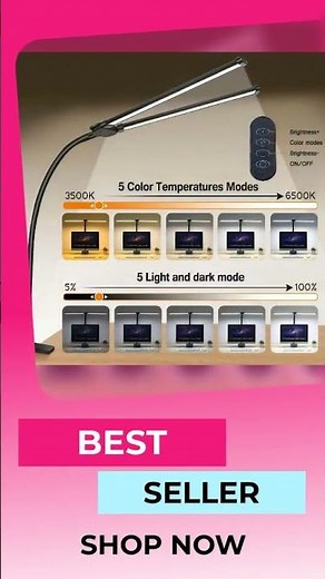 Led Desk Lamp for Office Home Desk Light , Eye Caring Architect lamp with Clamp,Dual Screen Compu...