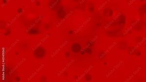 Blood red background with flying erythrocyte particles for medical presentations and advertisements. 4K video in solid neutral red color.