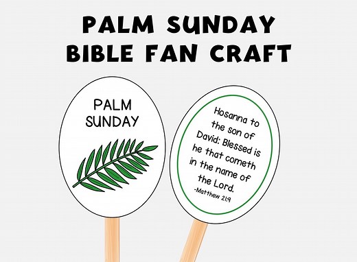 Palm Sunday, Printable Hosanna Fan Craft, Easy Holy Week Craft, Sunday School, Triumphal Entry Easter Church Activity, Kids Ministry, VBS - Etsy