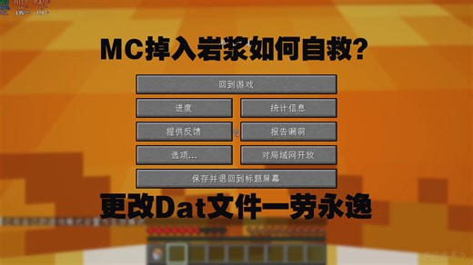 我的世界掉入岩浆自救教程【更改dat文件】Java 1.21.11