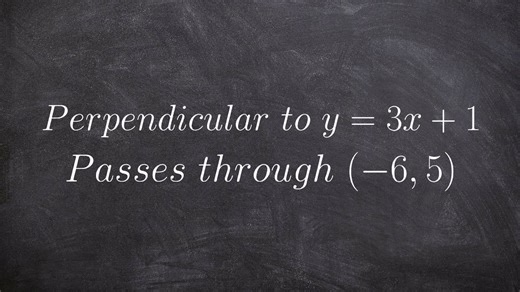Writing the equation of a line perpendicular to another through a given point