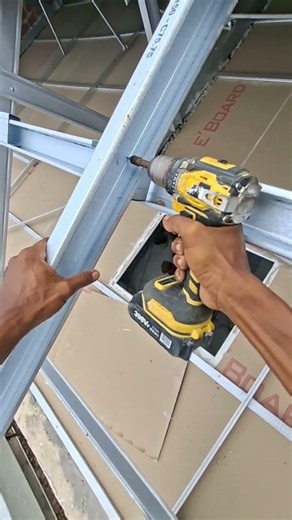 ight steel canopy installation #tips #building #fyp..
