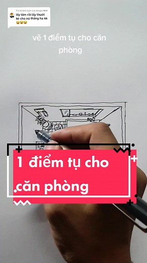 Hướng Dẫn Vẽ 1 Điểm Tụ Cho Căn Phòng | Vẽ Phòng Đẹp từ Trên Xuống