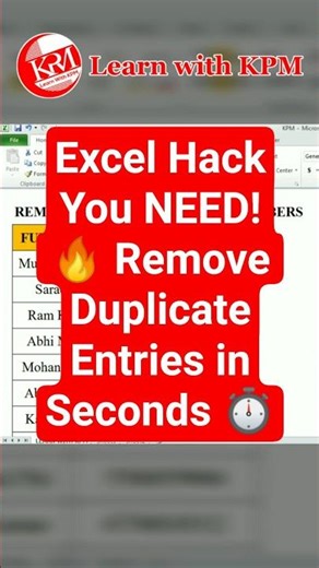 Excel Hack You NEED! 🔥 Remove Duplicate Entries in Seconds ⏱️ #excel #spreadsheetmagic #shorts