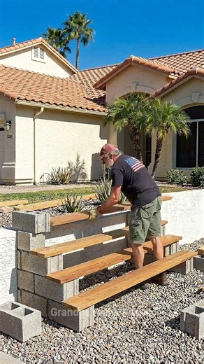 Cinder Blocks. Better Garden Stairs.