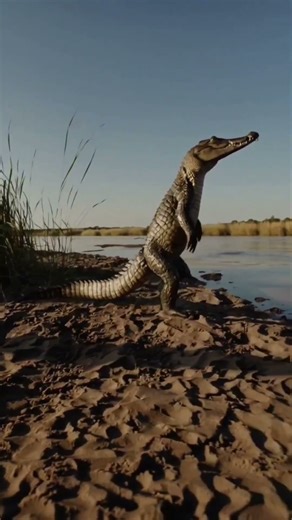Why Is This Crocodile Walking Upright? 😳