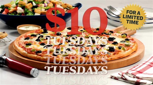 $10 Tuesdays are BACK! 🍕 Every Tuesday get any Large Pizza* with up to 5 toppings for only $10 at Papa Murphy's. *Offer valid on large recipe and create your own (5 toppings max.) pizzas purchased on Tuesdays at participating locations for a limited time only. Recipe modifications, including dairy-free cheese, may result in additional charges. Additional charge for Cheesy Stuffed Crust. Online and in-store prices may vary. | Papa Murphy's Pizza
