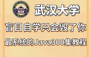 武汉大学一周讲完的Java300集教程！无私分享，允许白嫖，整整300集！学完即可就业，亲测有效，拿走不谢-Java入门-Java开发-Java零基础视频教程