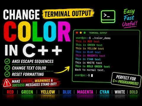 How to Change Terminal Text Color & Formatting | ANSI Escape Sequences in C++
