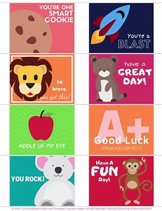 Printable Lunch Box Notes for Kids: Encouragement Cards (digital Download) - Etsy Australia