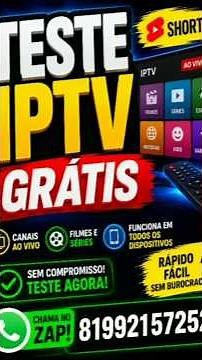 🔥 TESTE IPTV GRÁTIS 2026 📺 Canais, Filmes e Séries no Celular!