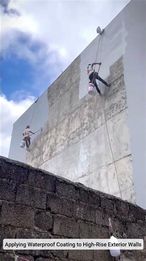 Applying Waterproof Coating to High Rise Exterior Walls