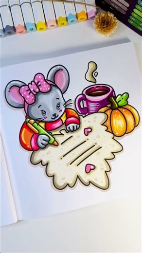 Autumn Mail Club coloring book by Coloring Book Cafe! #markercoloring #newbook