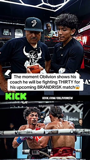 Oblivion shows his COACH he’s fighting THIRTY at Brand Risk 🥊😳