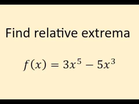 تطبيقات تفاضل | إيجاد النقاط العظمى و الصغرى نسبيًا للدالة | Ex 09