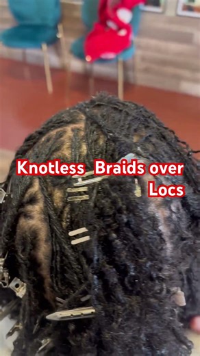 Knotless braids over locs #locs #atl #hairstyles #dreads