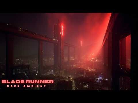 Blade Runner Dark Ambient 4K | Red Neon Megacity | 2H No Rain