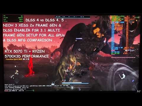 Nioh 3 DLSS 4 + DLSS Enabler FSR Multi Frame Gen / XeFG Setup RTX GPUs & DLSS MFG Comparison 5070 Ti