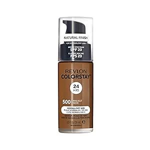 Revlon Liquid Foundation, ColorStay Face Makeup for Normal & Dry Skin, SPF 20, Longwear Medium-Full Coverage with Natural Finish, Oil Free, 500 Walnut, 1 Fl Oz